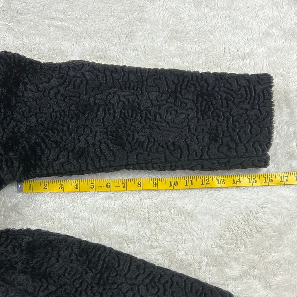 Komitor retro Mod faux fur black mid length coat, size Large or XL - Picture 6 of 9